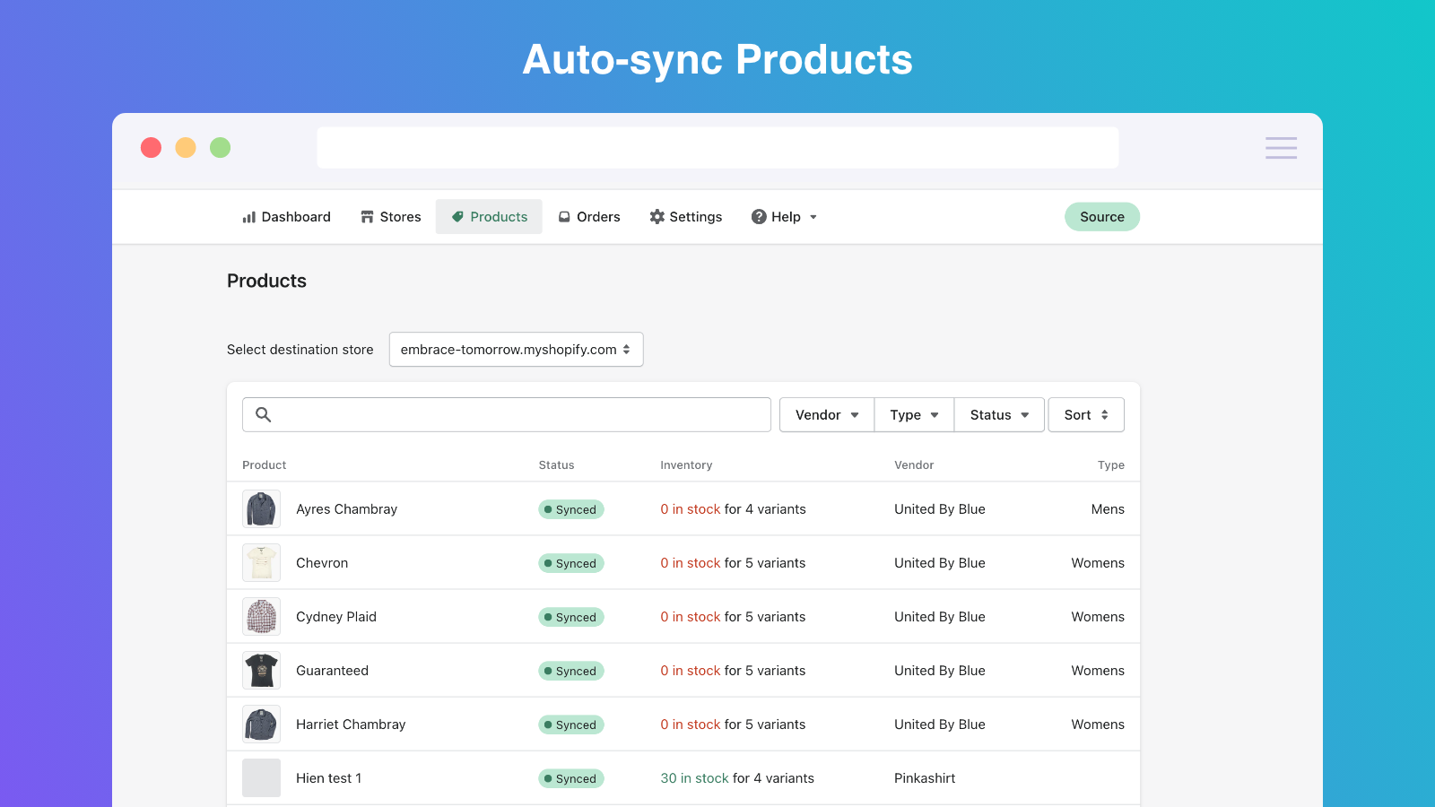 Shopify Multi store sync - Auto sync Products