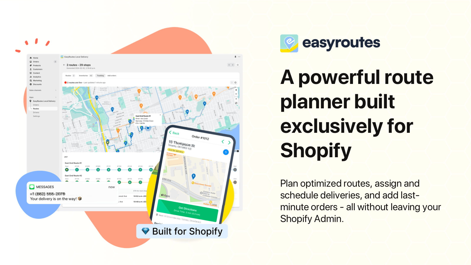 Shopify-native local delivery route planning and management