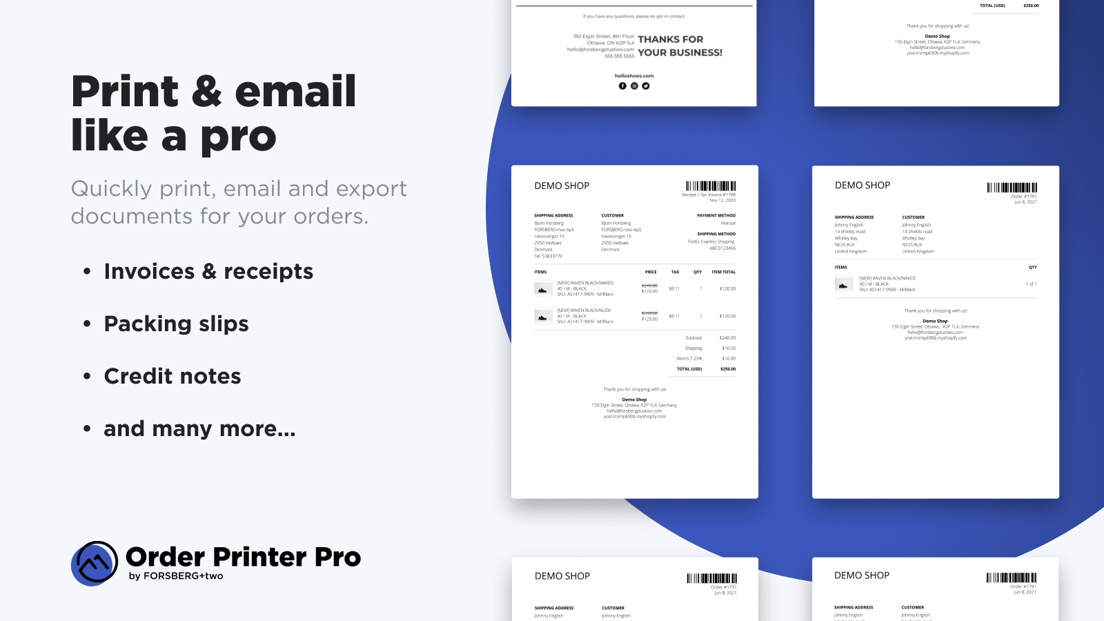 Shopify Order Printer - Print Invoices, Packing Slips & more