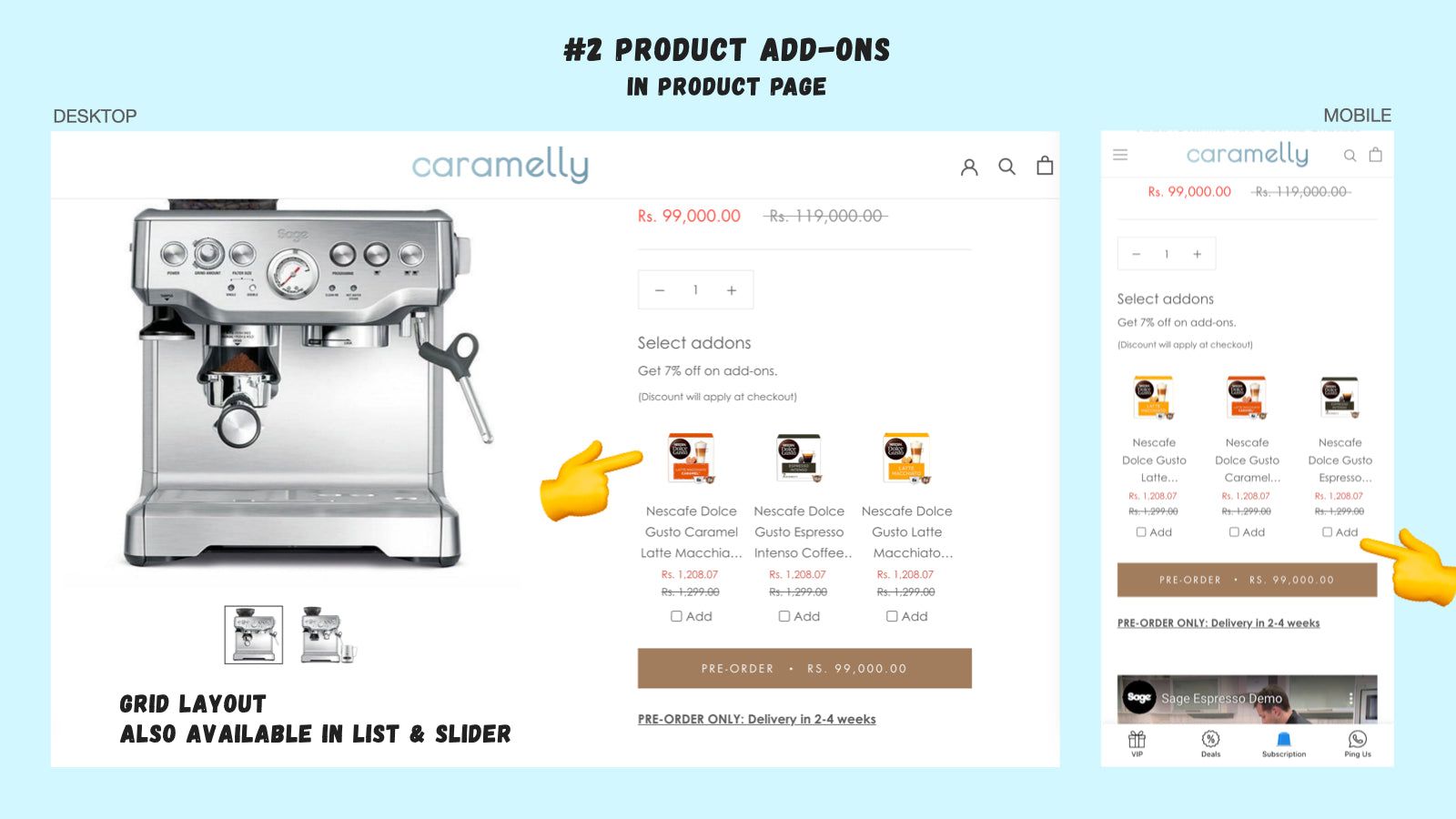 Shopify related product addons