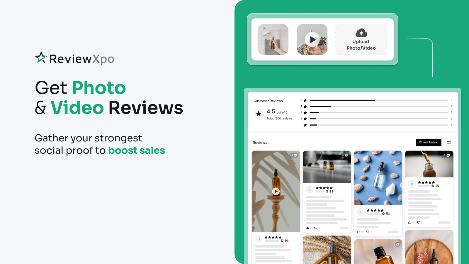 Shopify review app with photo & video