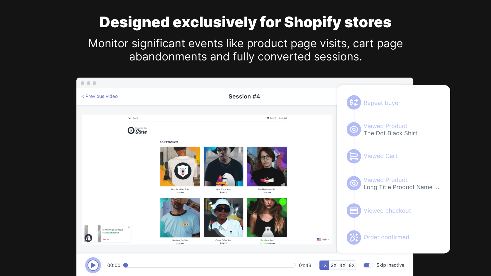 shopify screen record, record, visitor replays, record customers
