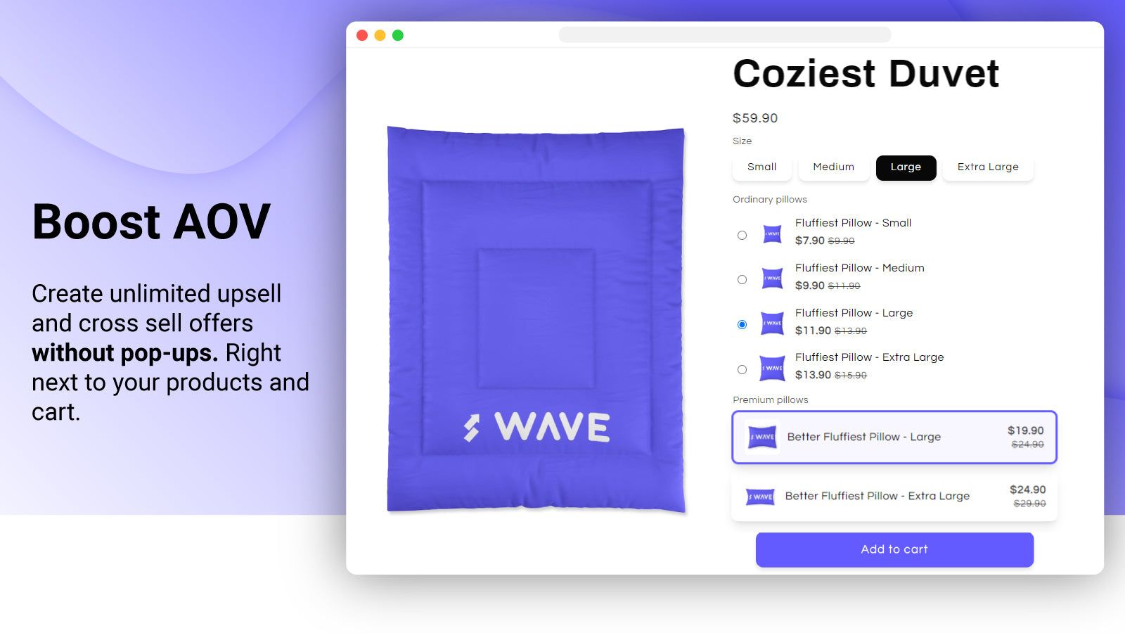 Shopify wave cross sell and upsell app to boost AOV