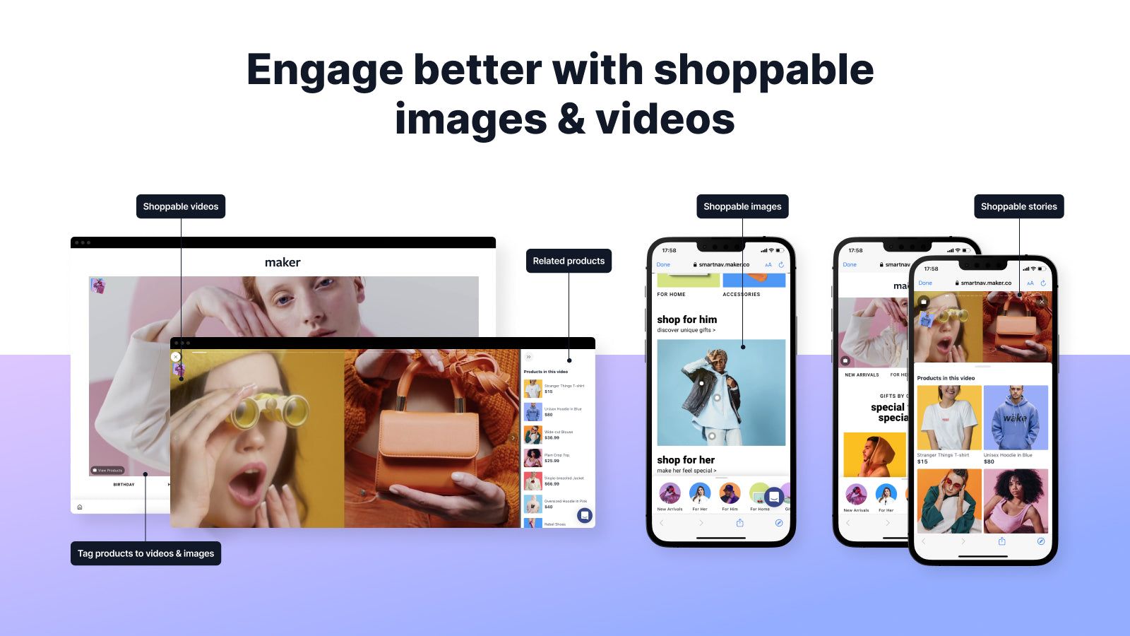 Shoppable photos and videos