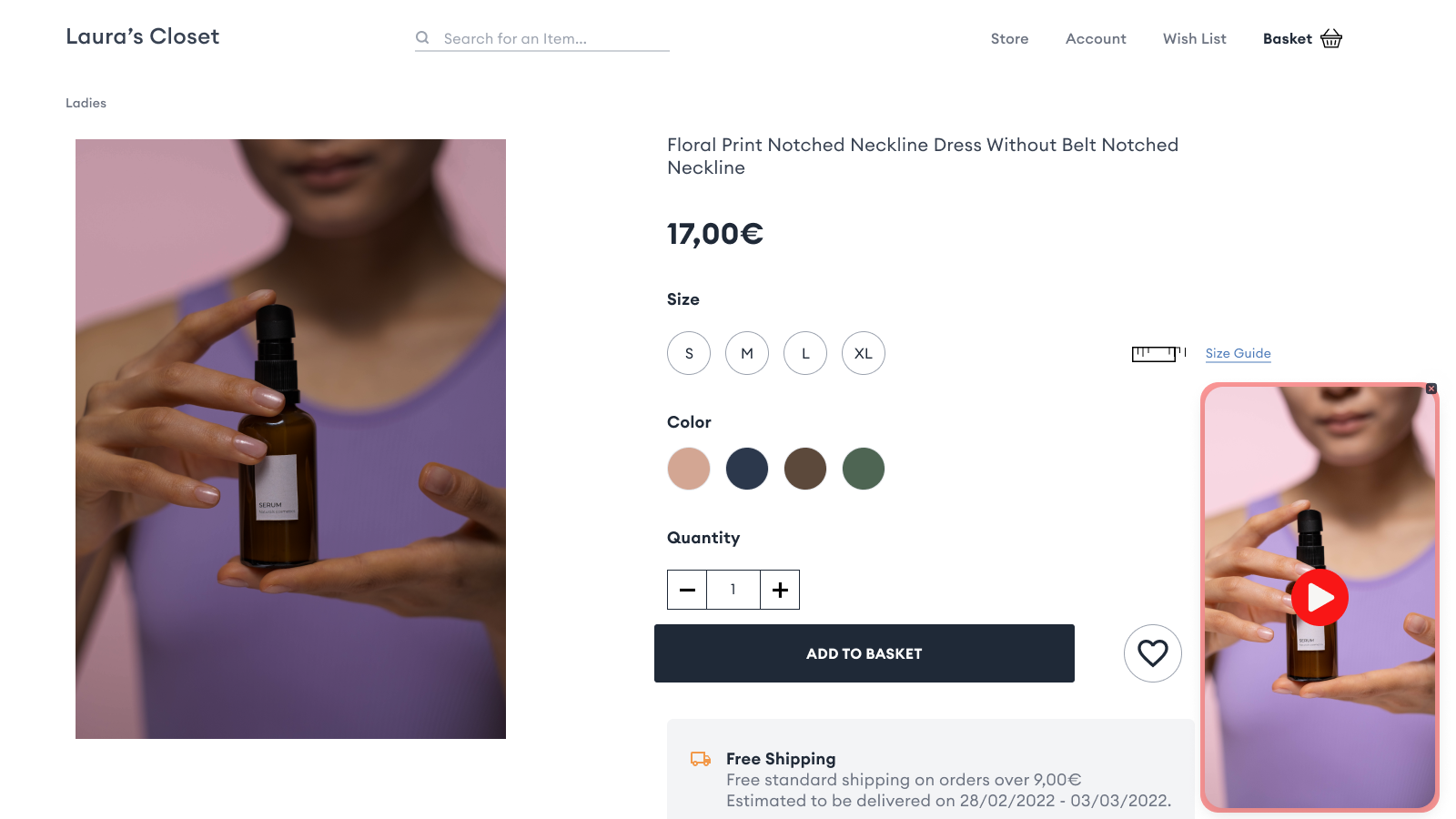Shoppable videos in instagram story format for ecommerce website