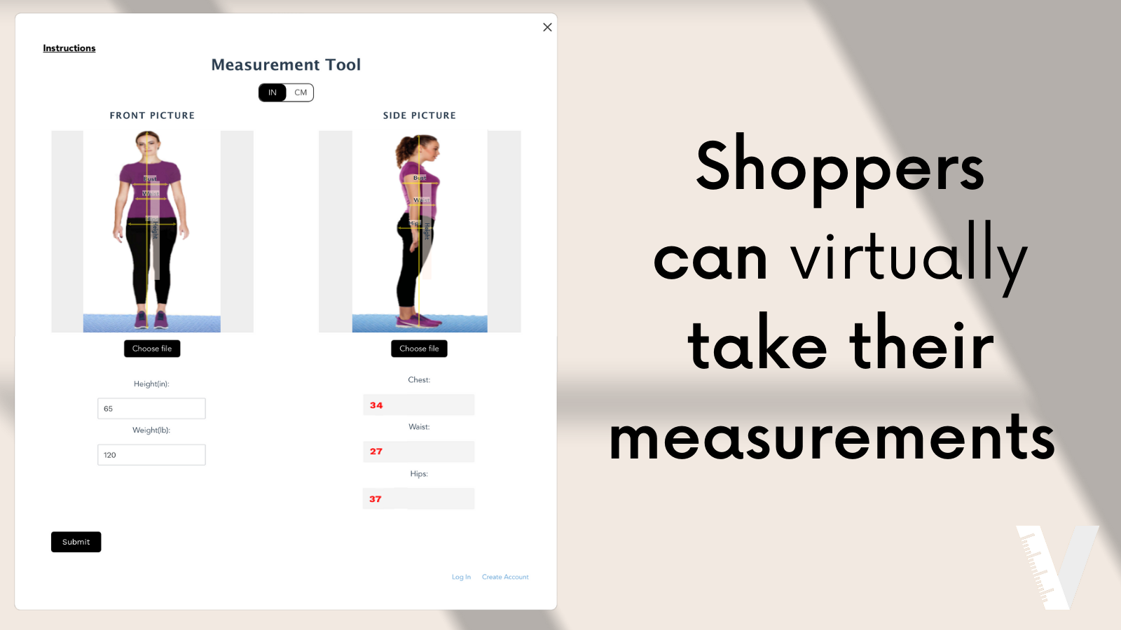 Shopper's can virtually take their measurements with 2 pictures
