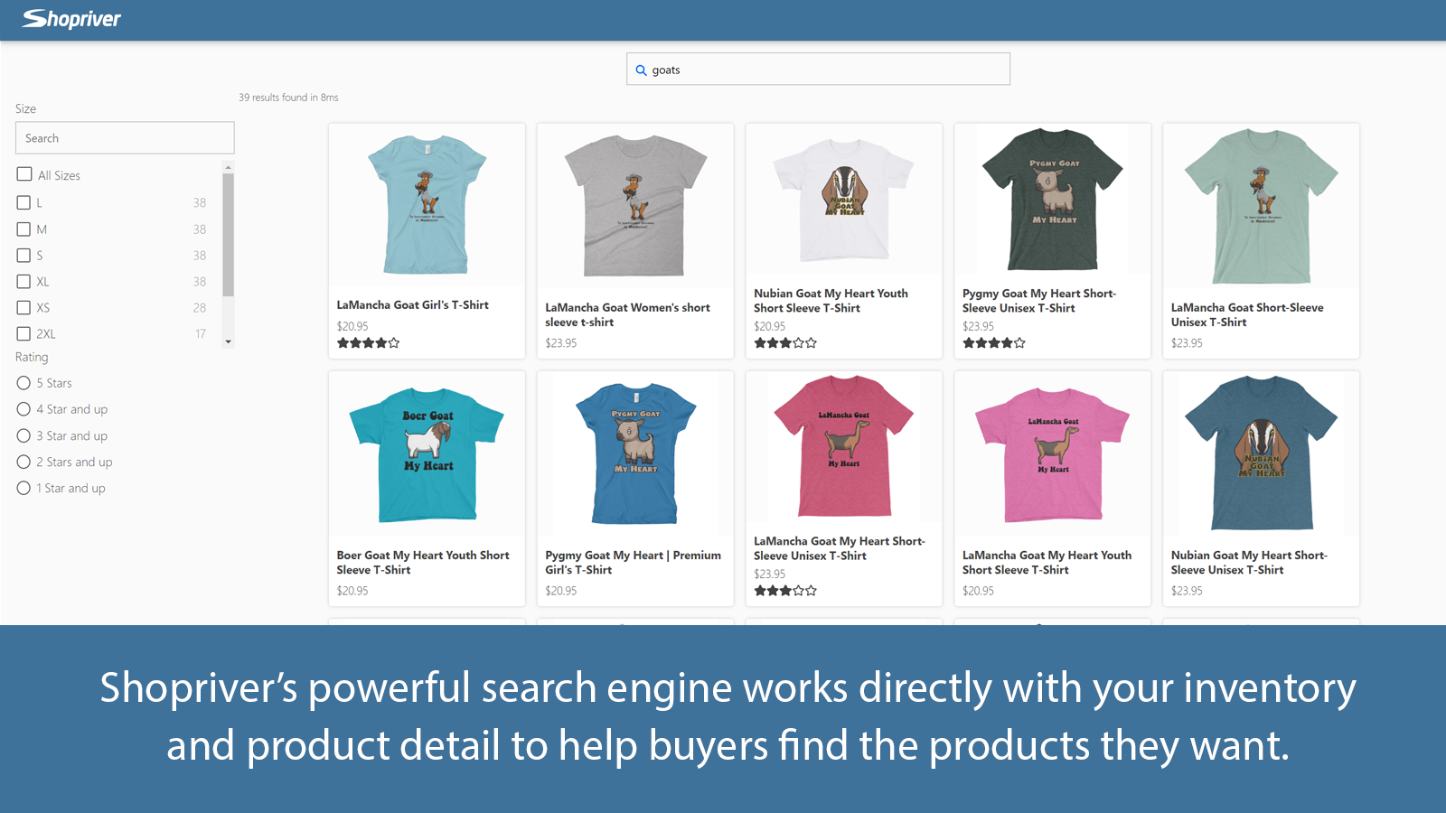 Shopriver Search Page