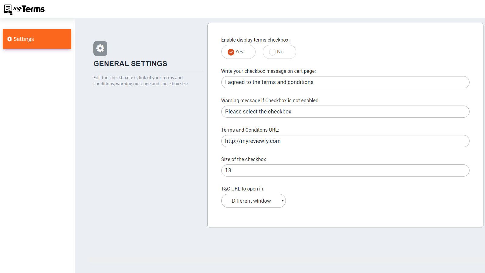 ShopTerms - terms & conditions checkbox layout settings