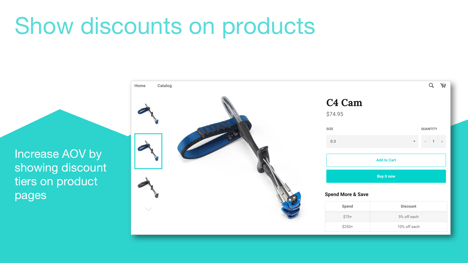 Show discount tiers on product pages