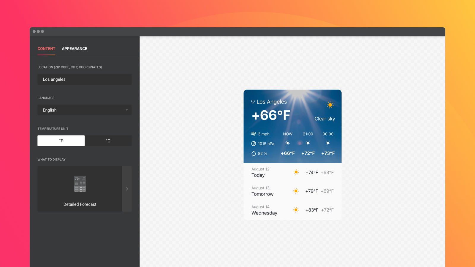 Show precise weather data and forecast for any point on the map