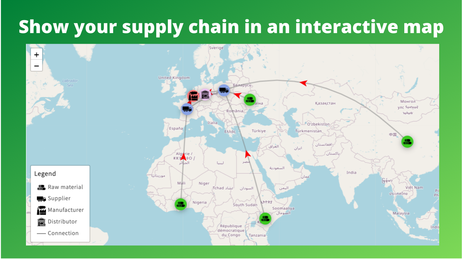 Show your supply chain in an interactive map