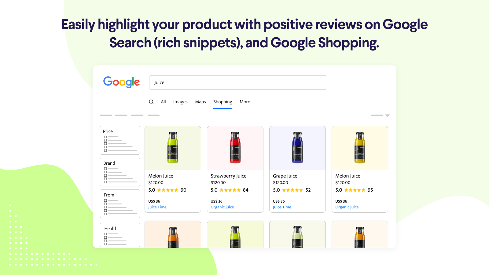 Showcase product reviews on Google Search & Google Shopping.