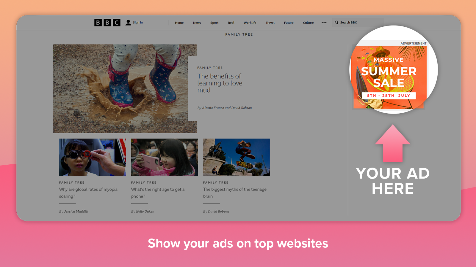 Showcase your brand on top websites 