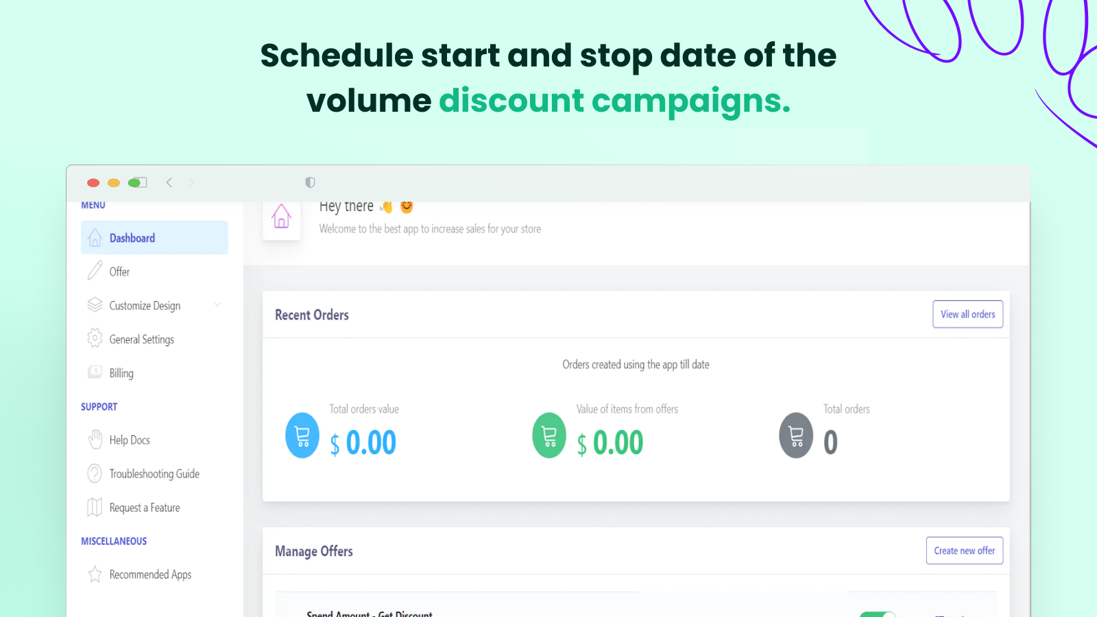 showing discount analytics from app