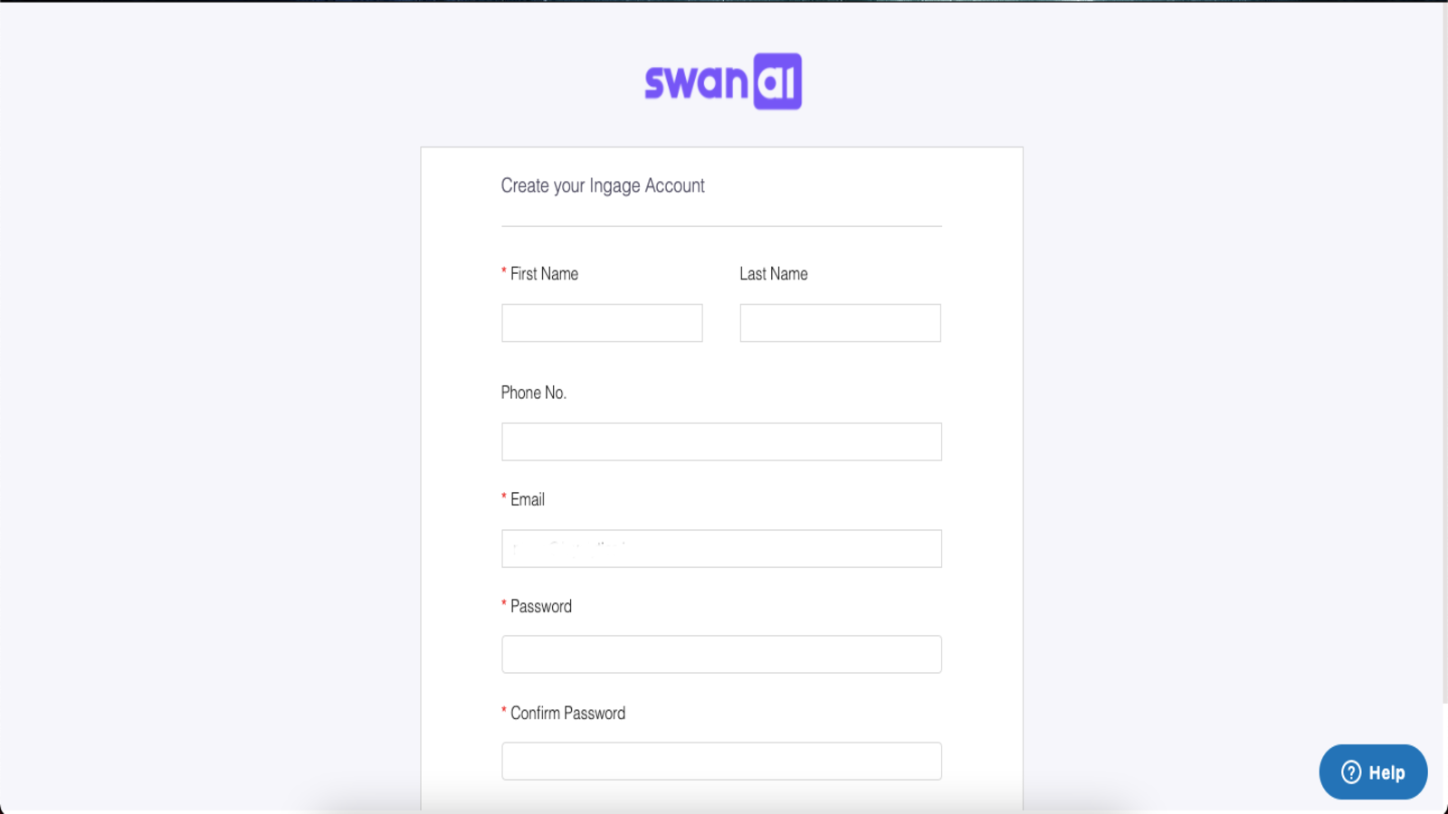 Sign up with Swan AI