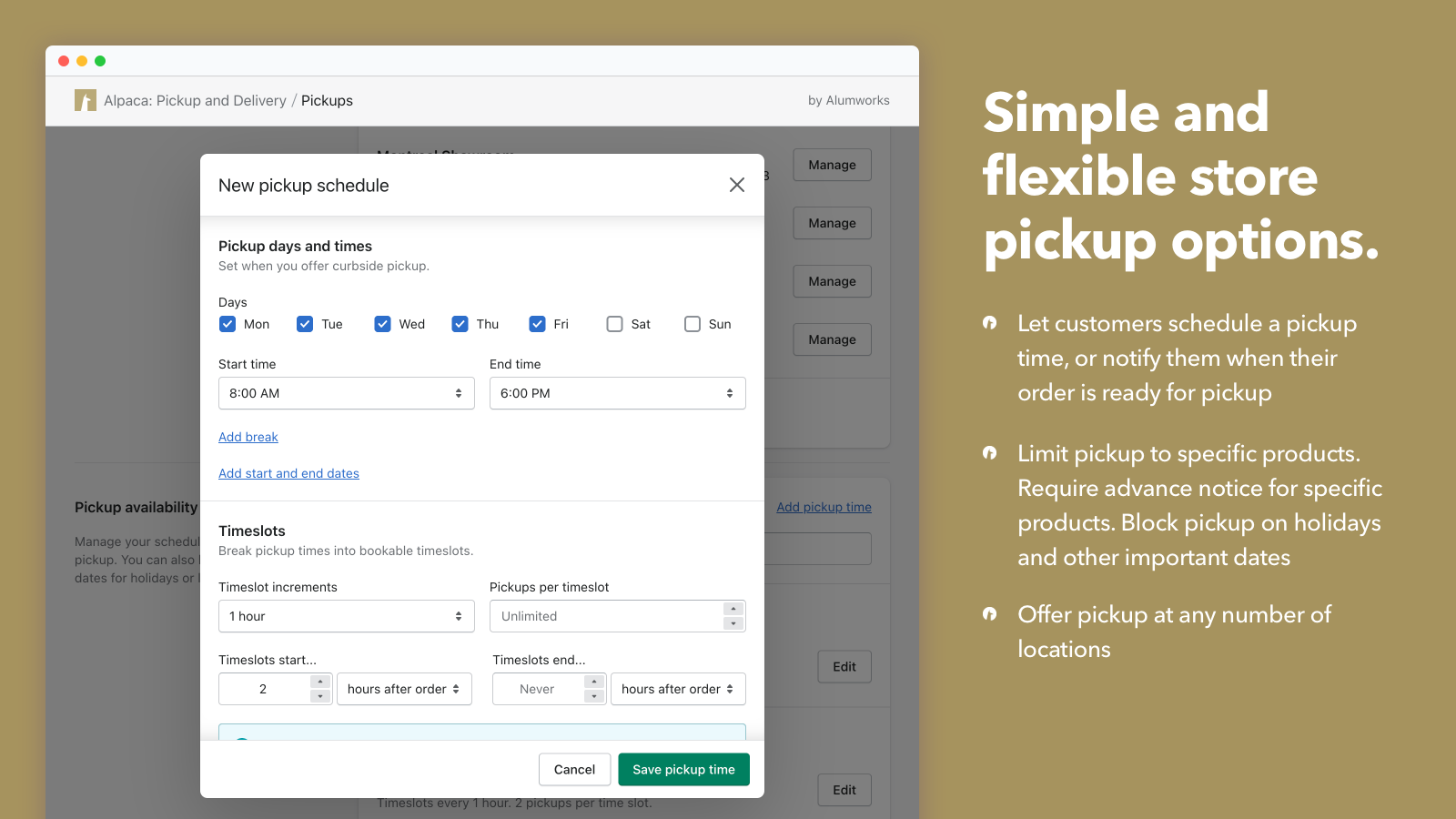 Simple and flexible store pickup options.