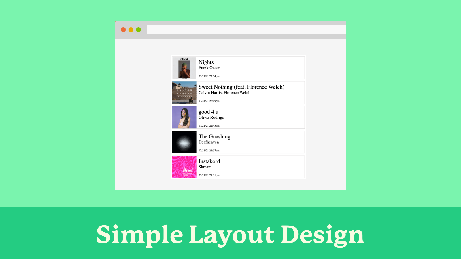 Simple widget layout design