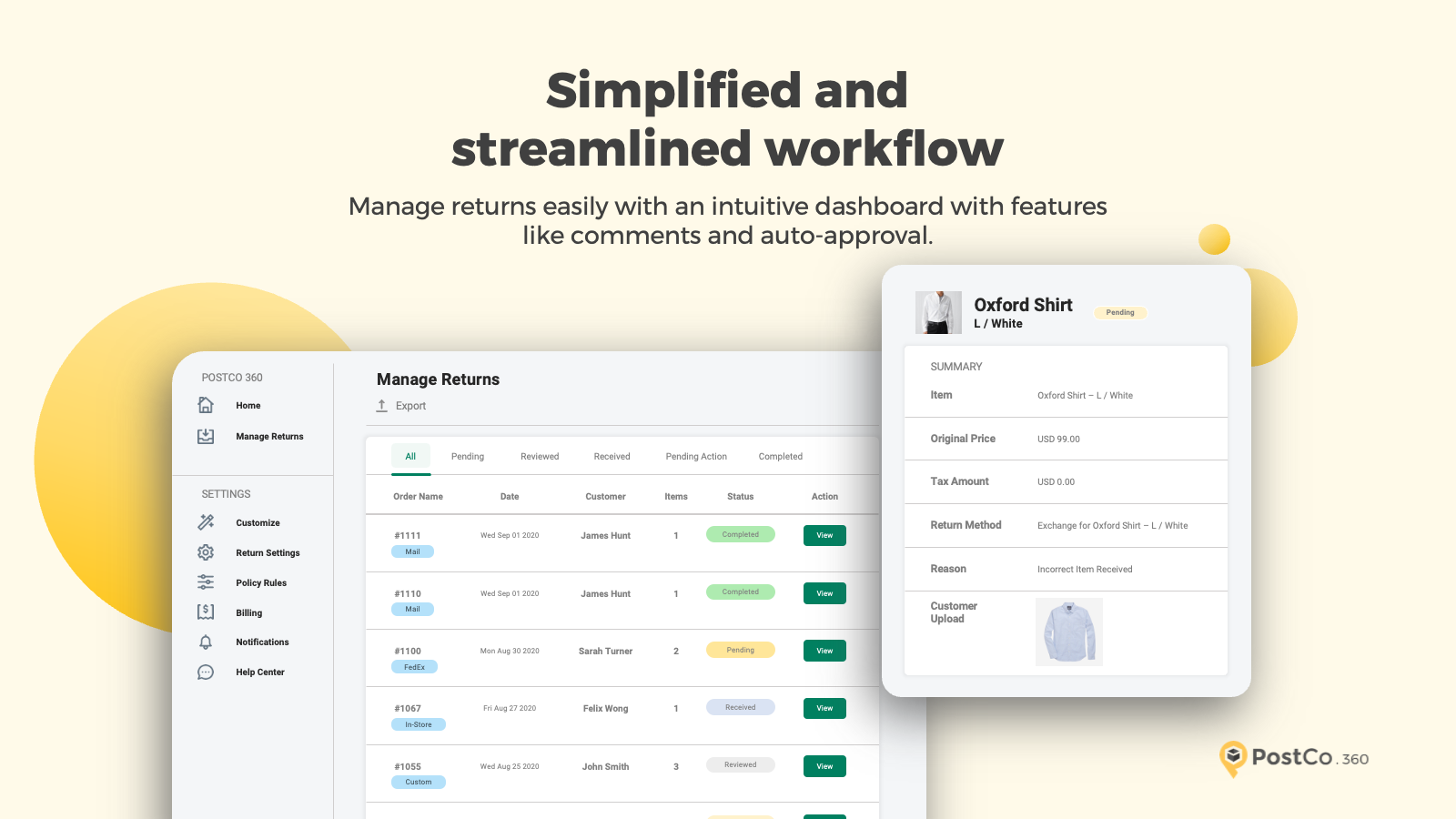 Simplified and streamlined workflow
