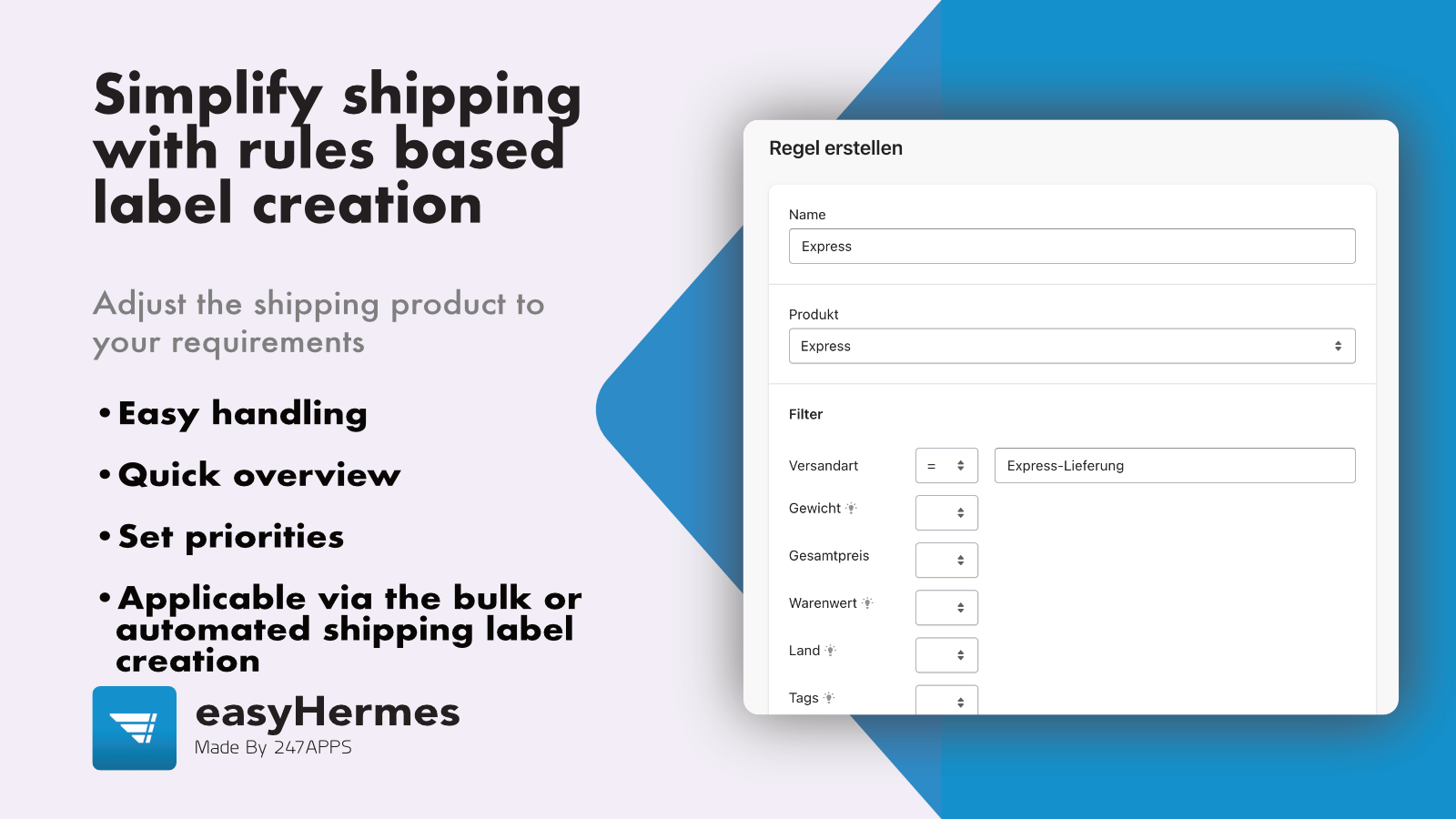 Simplify the shipping with rule based label creation