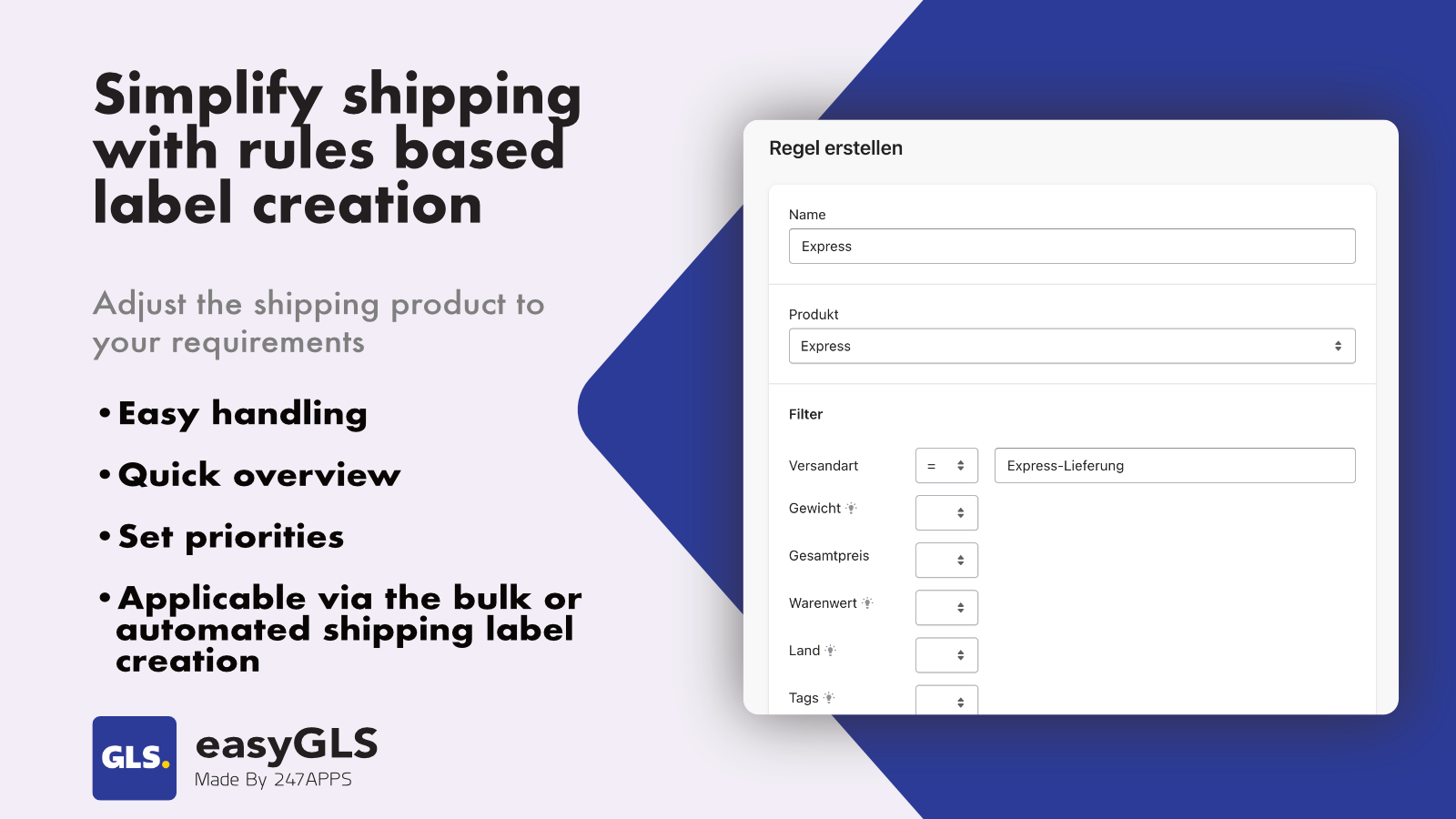 Simplify the shipping with rule based label creation