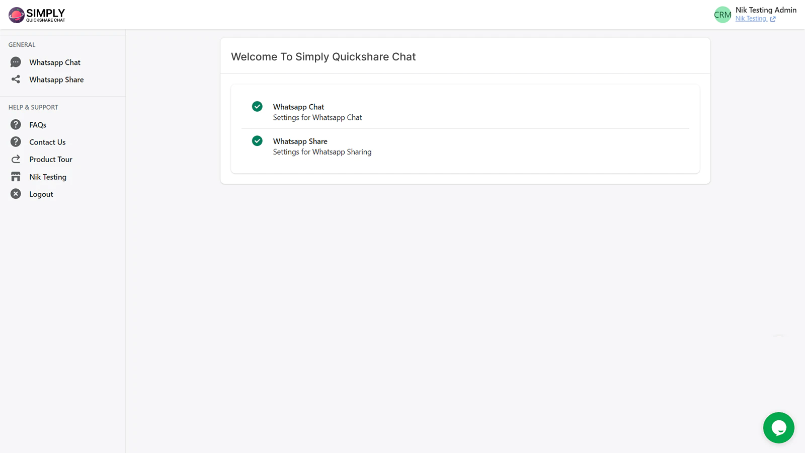 Simply Quickshare Chat Settings