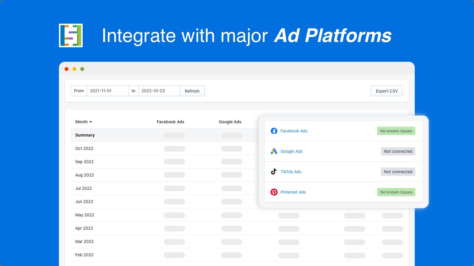 SimplyCost Ad Platforms Integration