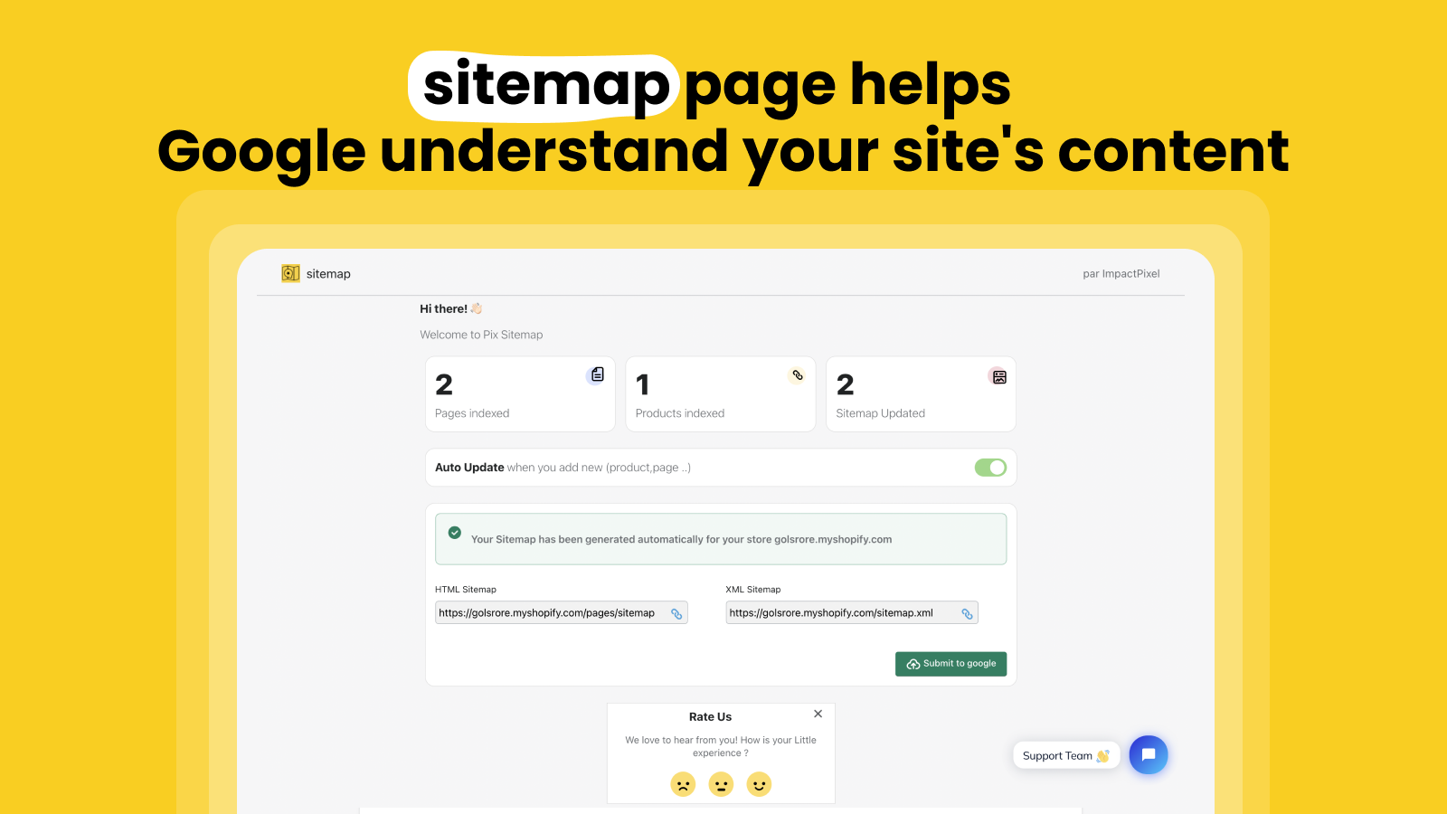 Sitemap Builder instantly creates  an HTML sitemap for your site