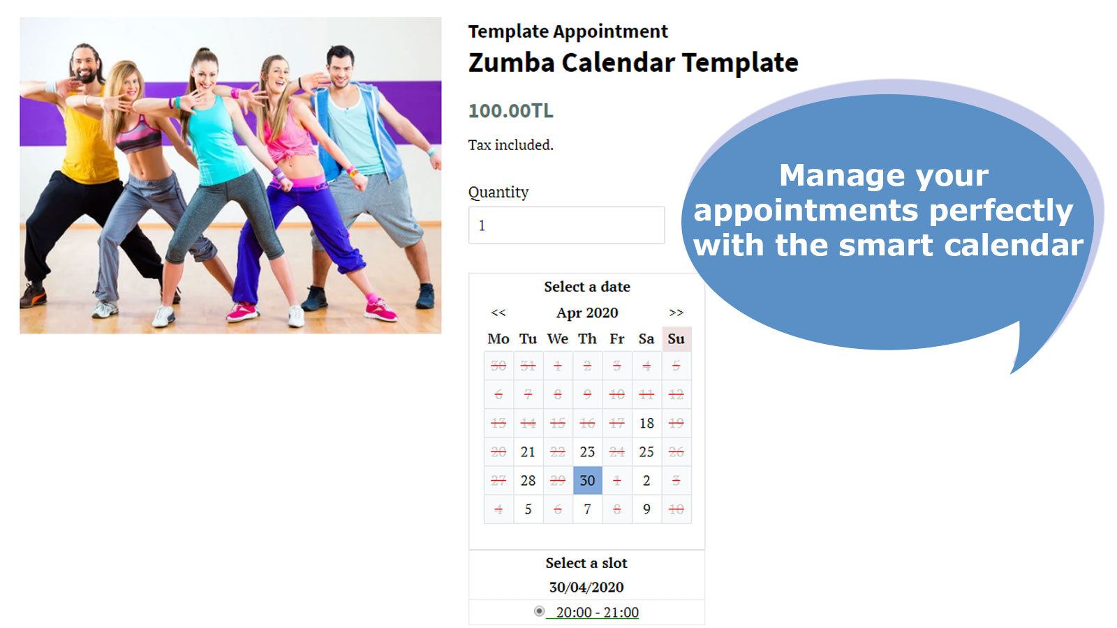 Smart calendar perfectly manages your appointments.