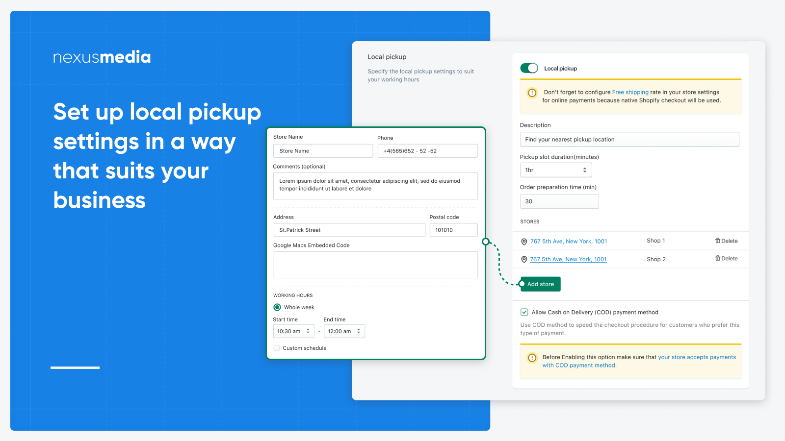 Smart tools for scheduling local pickups (takeout)