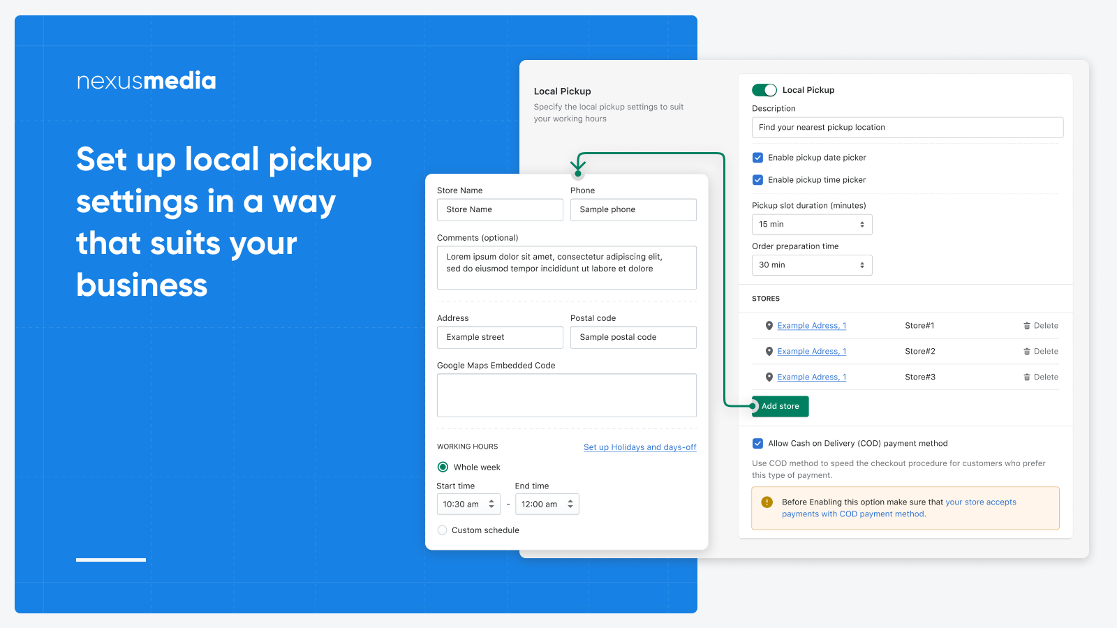 Smart tools for scheduling local pickups (takeout)