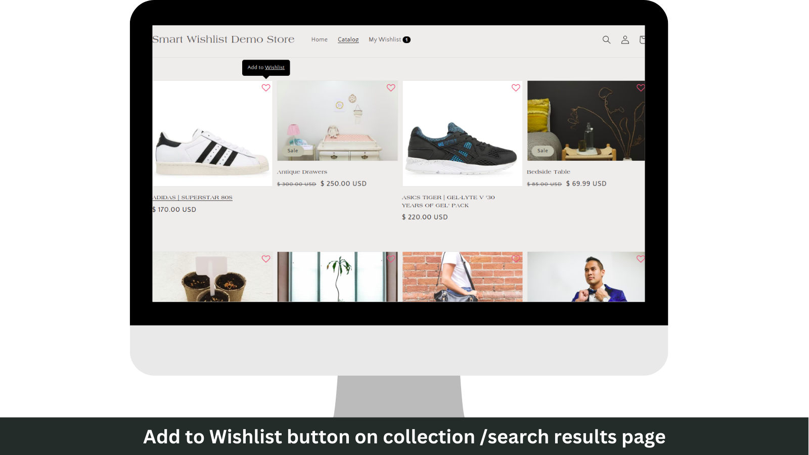 Smart Wishlist button on collection pages