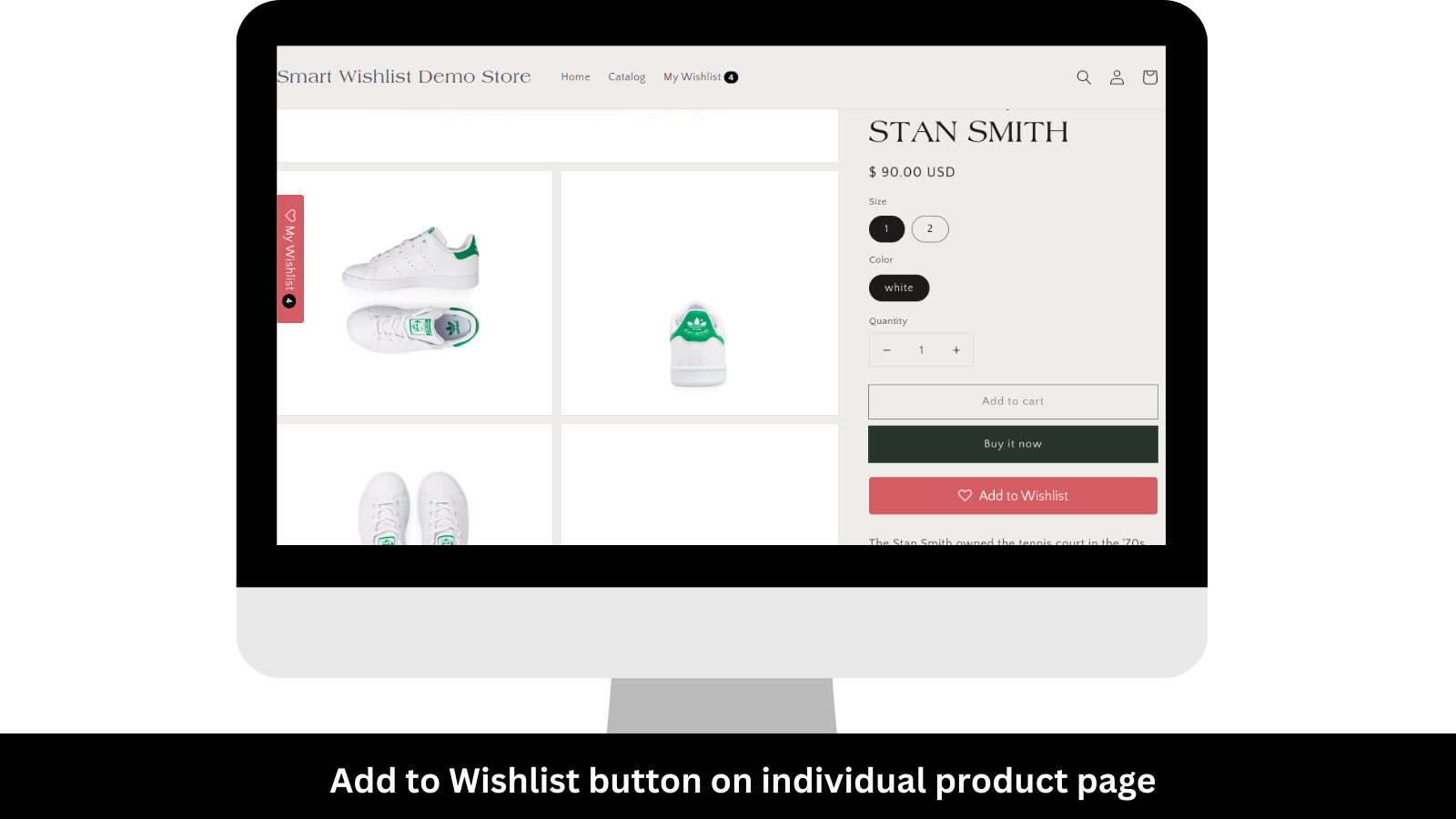 Smart Wishlist button on individual Product pages