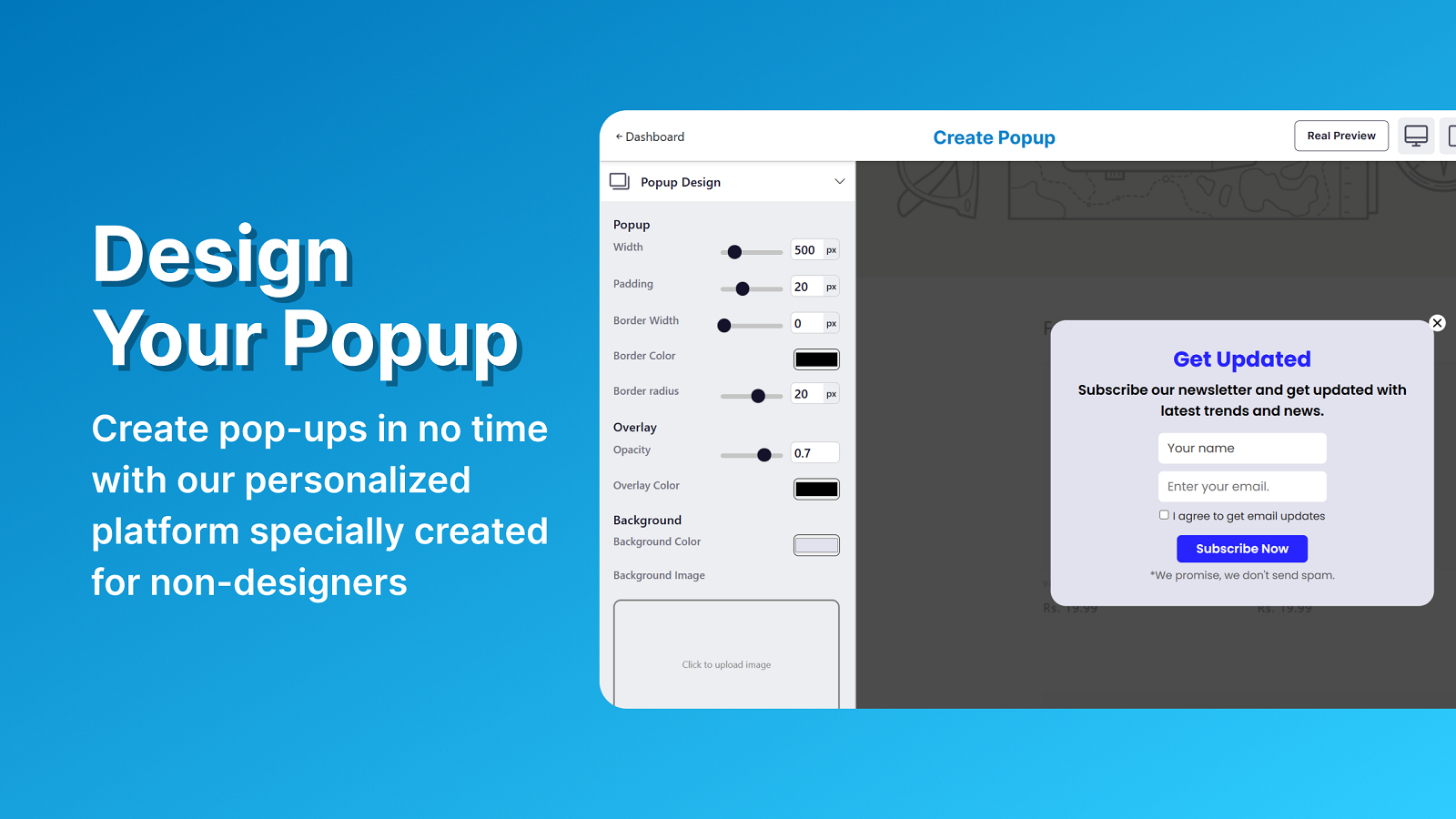 Smarter PopUp - Design your popup