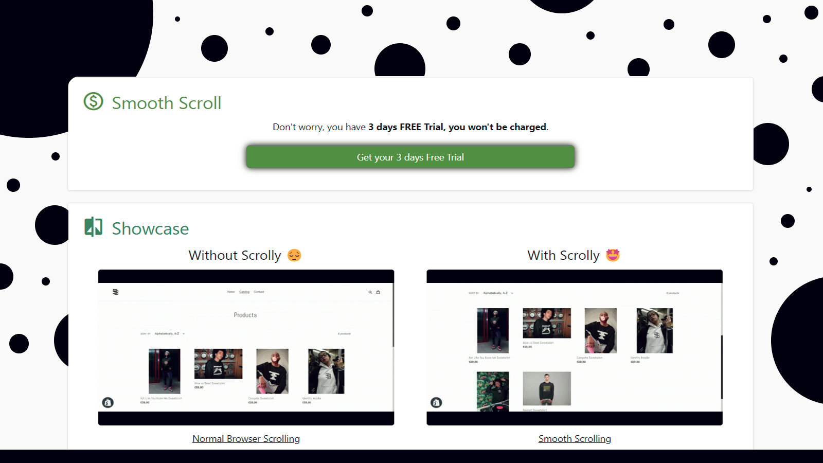 Smoothify shopify app that adds smooth scroll to your storÐµ