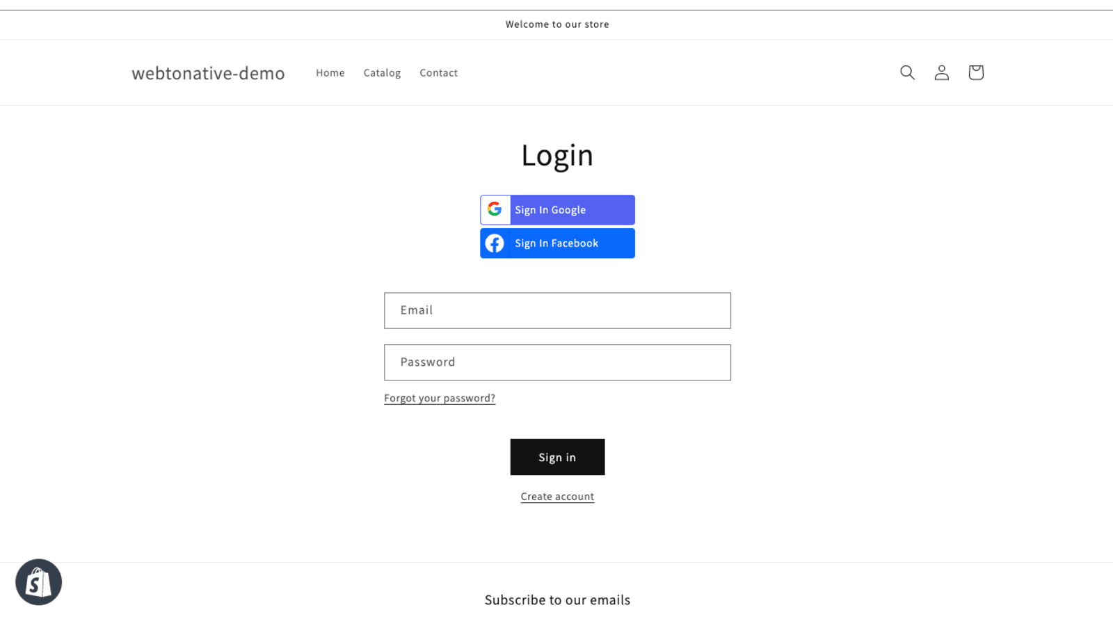 Social Login Button on login form
