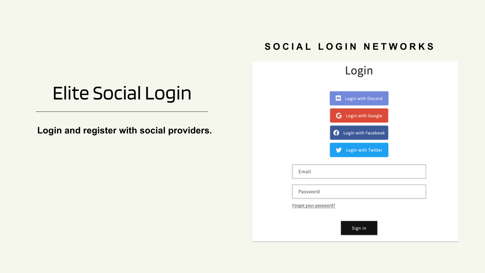 social login customise icons