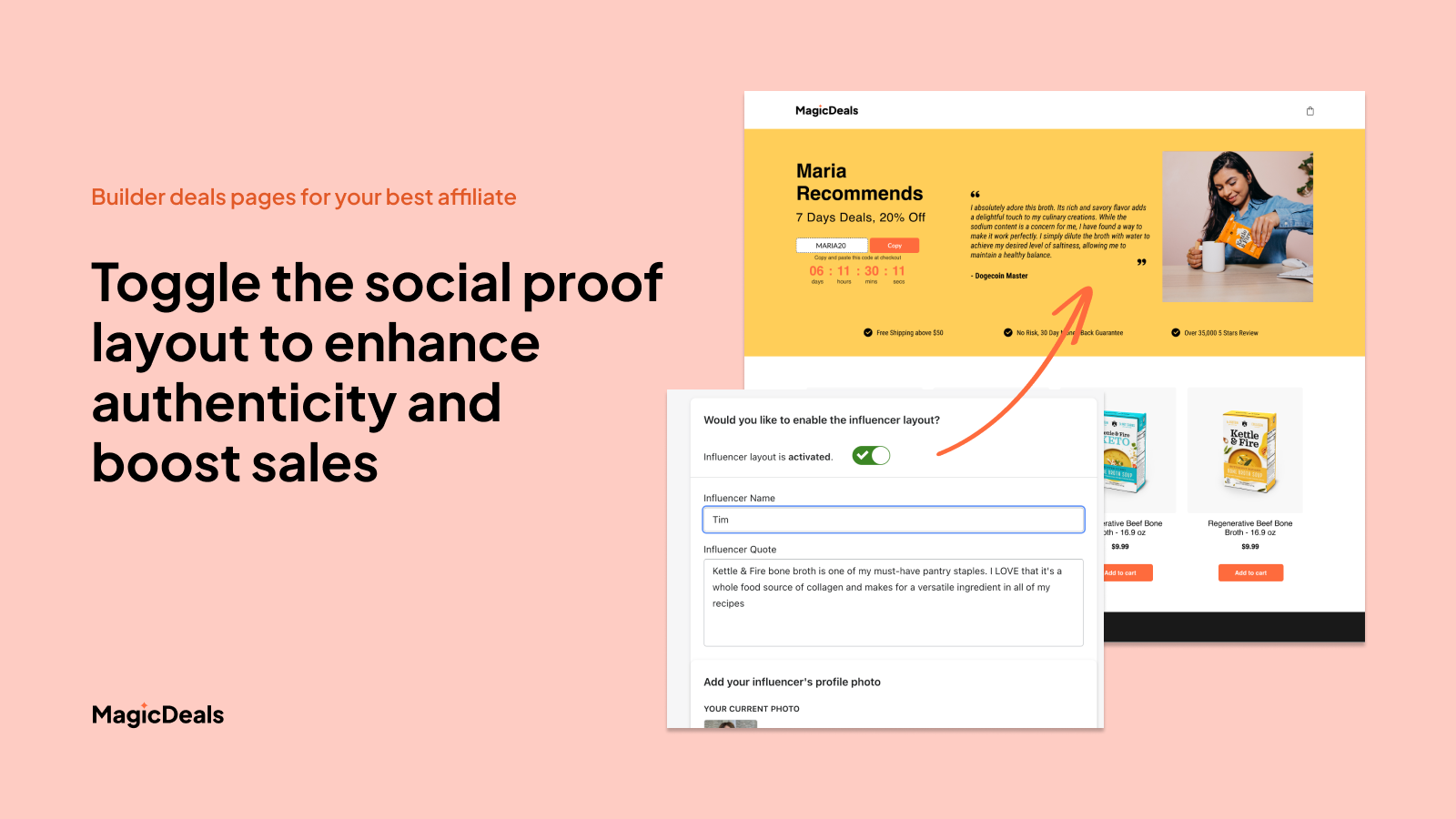 social proof layout