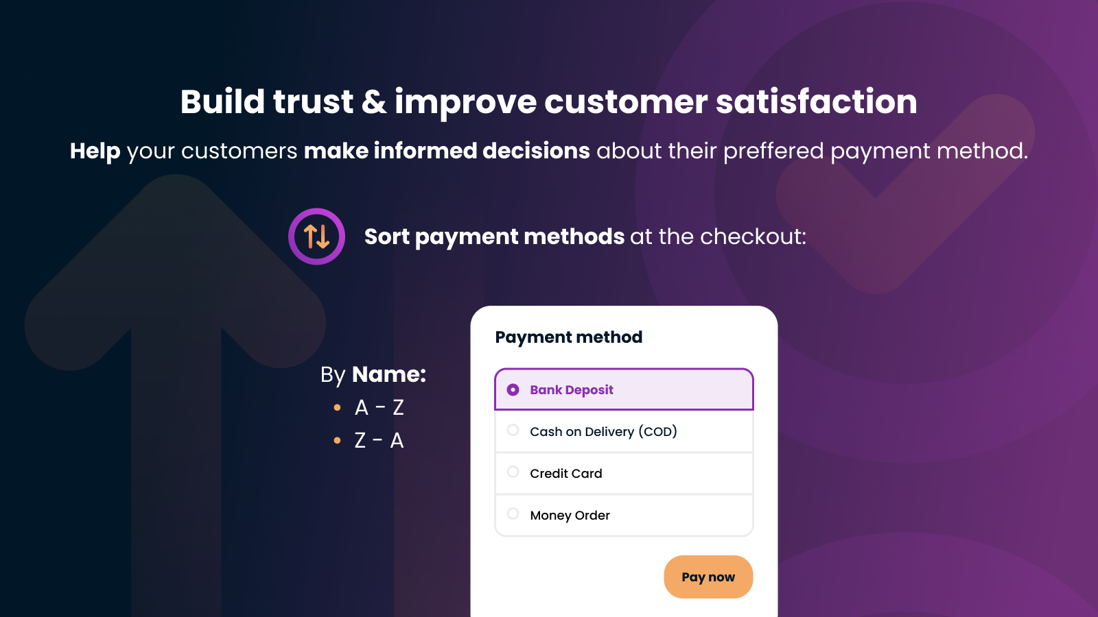 Sort payment methods by name at Shopify store checkout