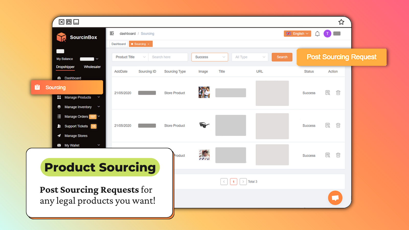 sourcinbox product sourcing