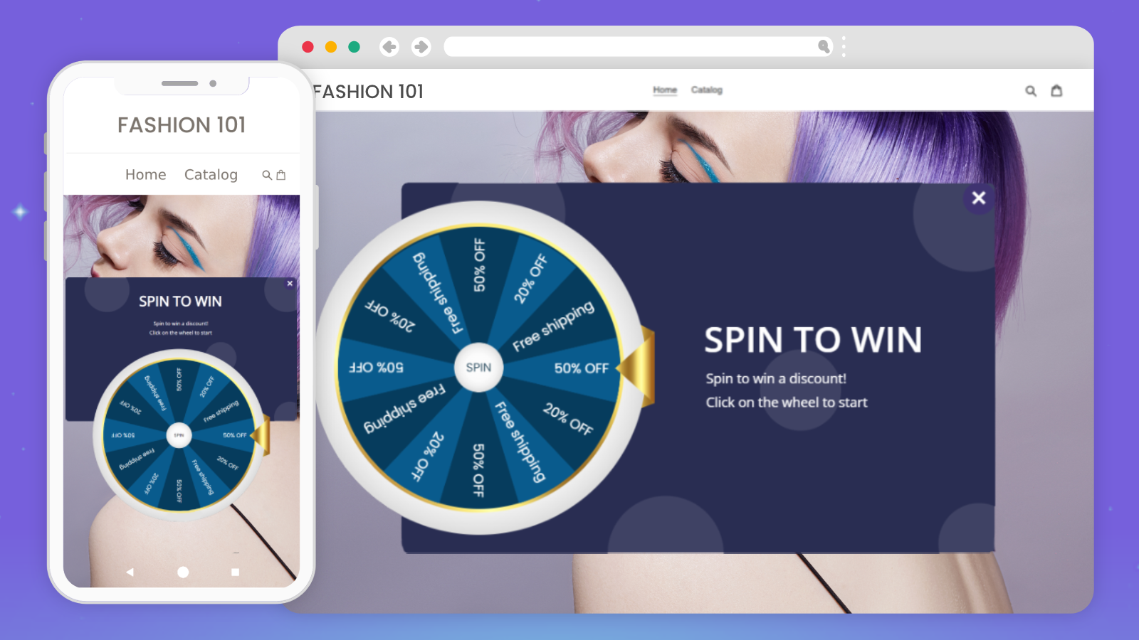 Spin the wheel pop up - Spin to win
