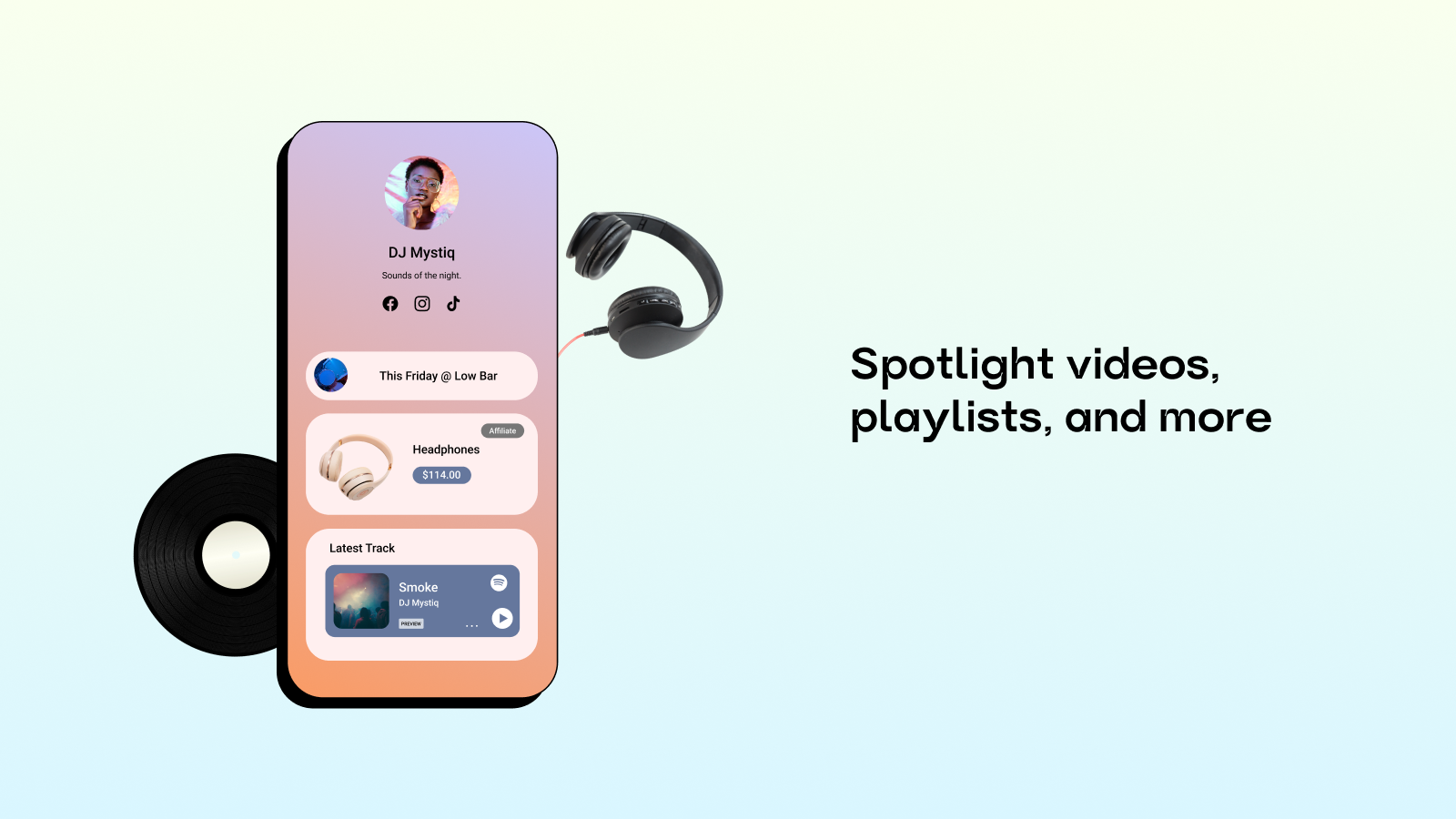 Spotlight videos, playlists, and more