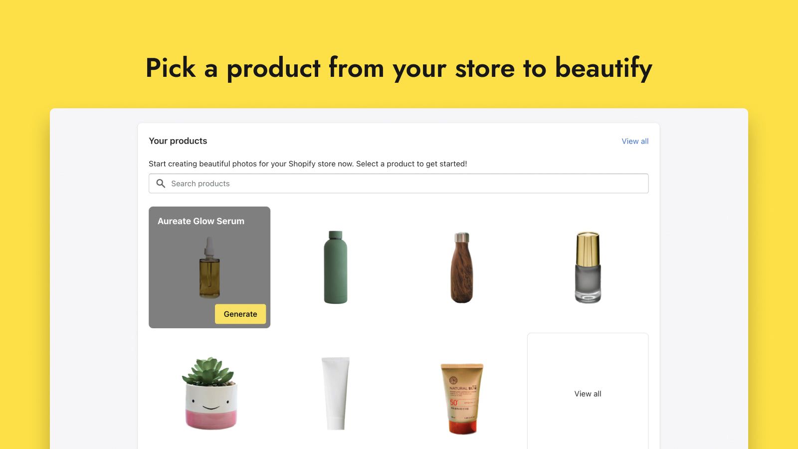 Start by picking a product from your store