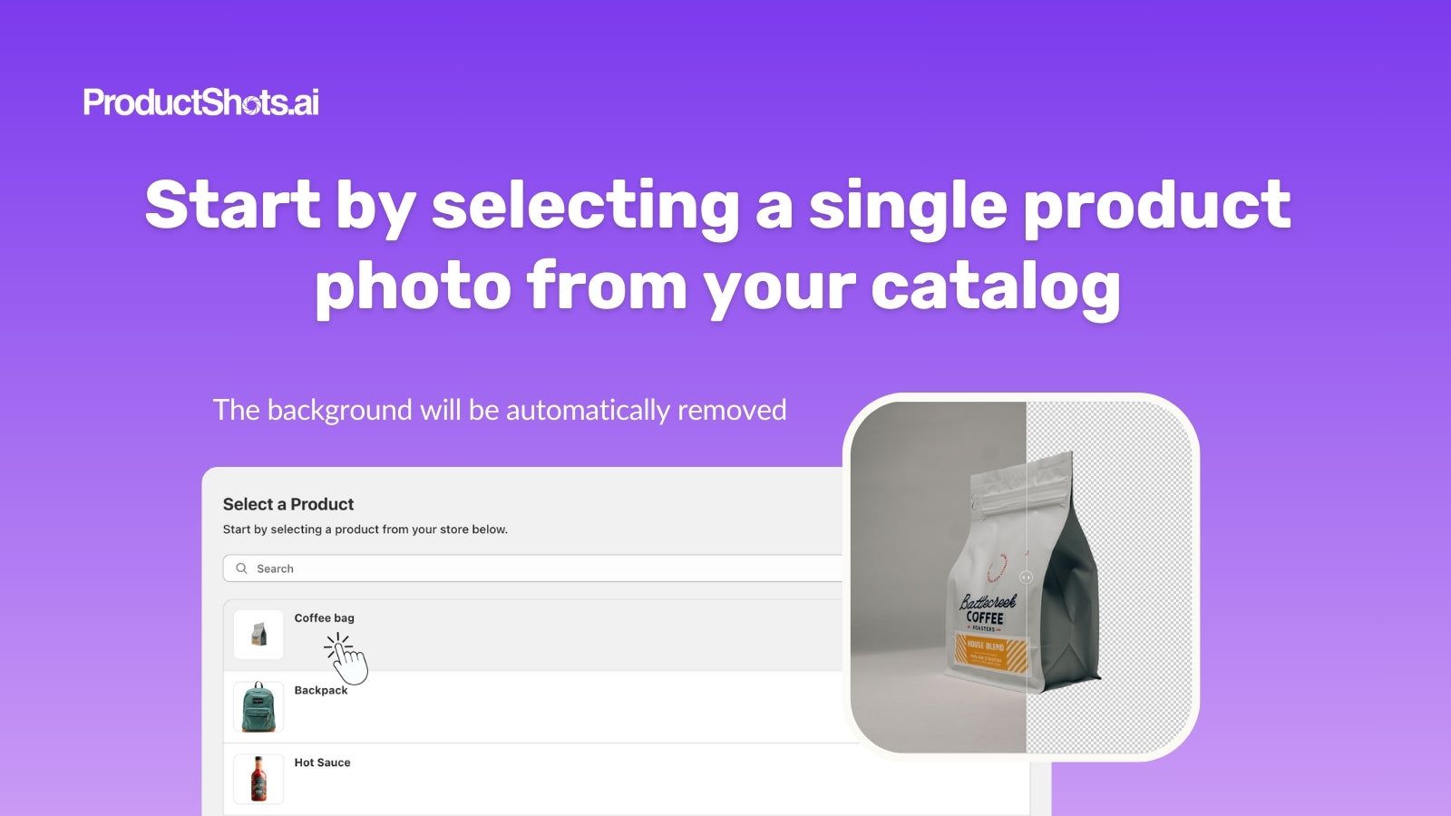 Start by selectecting a photo from your catalog