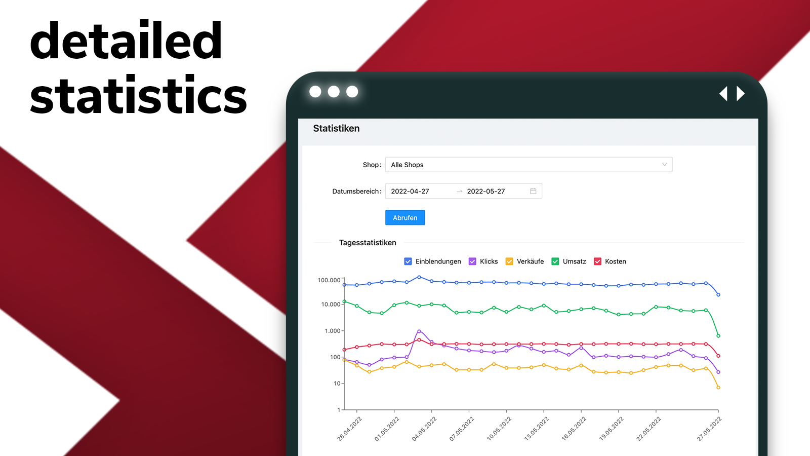 Statistics dashboard: Track efficiency of the algorithm