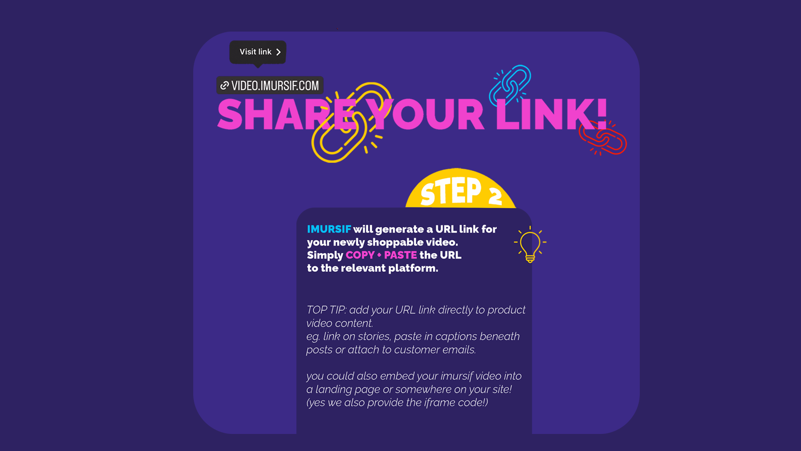 Step 2 - share your auto-generated link