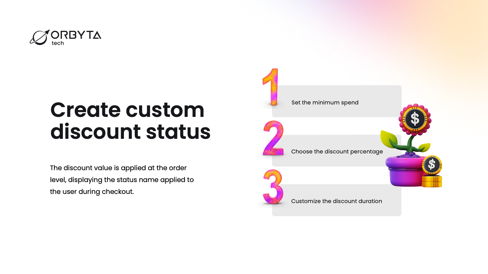 Steps to create a status discount