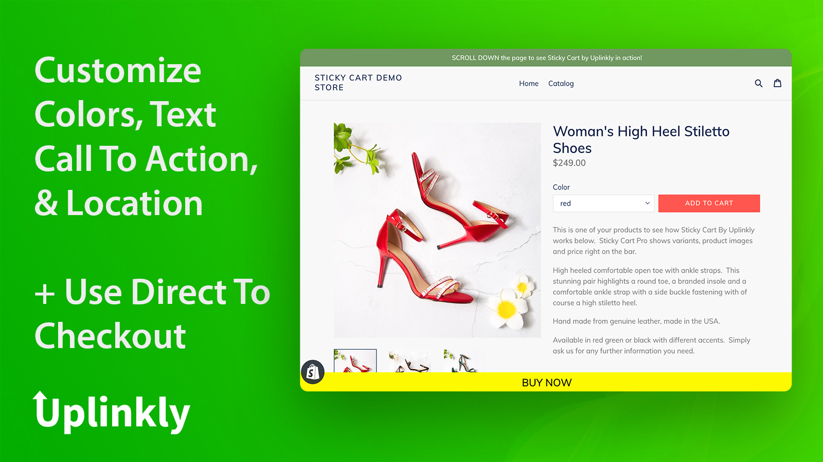 Sticky Add to Cart is always visible customize colors & text