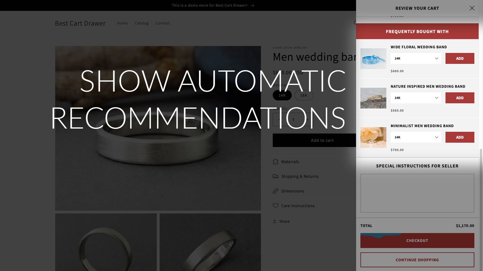 Store Front View of Automatic Recommendations