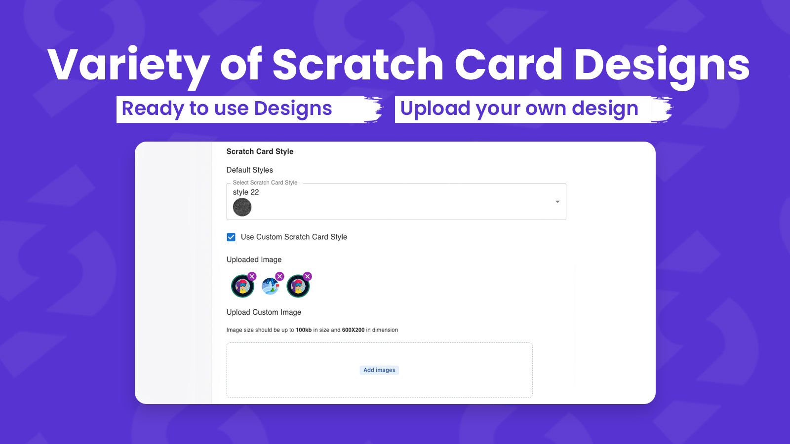 Store owner customizing the scratch card design in the app