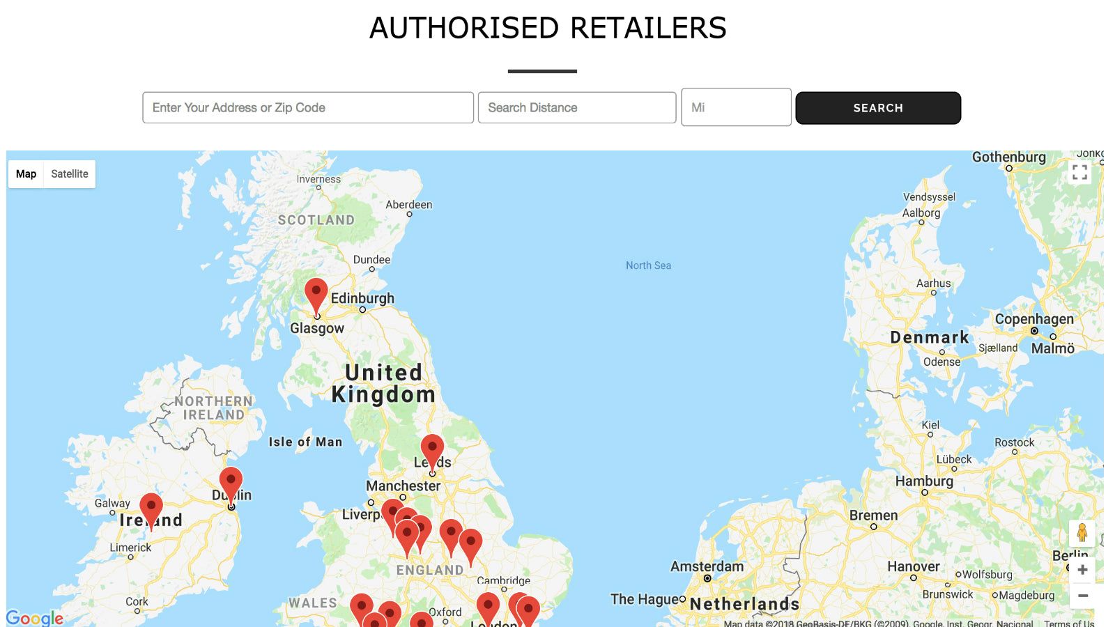 Stores displaying on Map